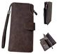 Portefeuille longue en cuir pour hommes, grand (6 litres ou plus), avec protection RFID, marron