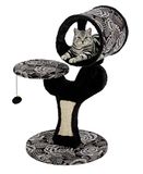 MidWest Homes for Pets Kattenboom; Salvador kattenboom met ingebouwde Sisal kattenkrabpad en kattenuitkijklounge, zwart/wit patroon, kleine kattenboom; Model138S-BK
