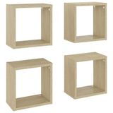vidaXL Wandschappen kubus 4 st 26x15x26 cm sonoma eikenkleurig