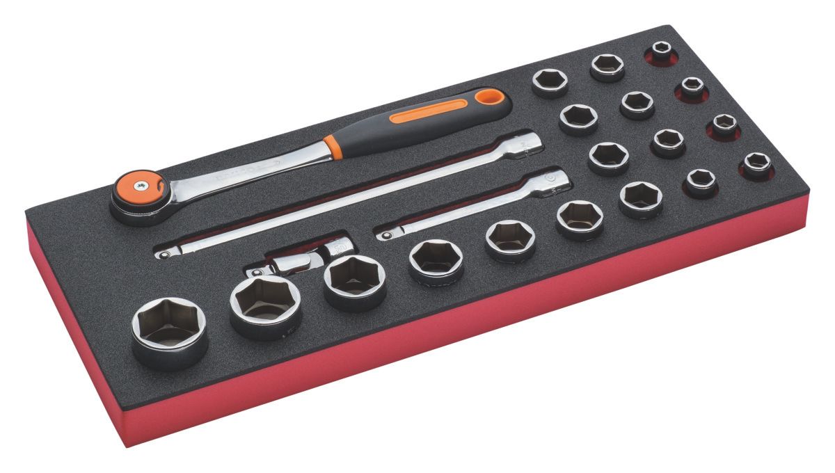 Bahco Foaminlay Fit&Go 1/3 met doppen en toebehoren 1/2" - 22-delig - FF1E2203