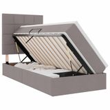 vidaXL LED opbergbed met matras Taupe 90 x 190 cm Stof