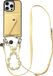 AVY Leren Hoesje geschikt voor Apple iPhone 16 Pro Max | Met Koord en Kaarthouder | Compatibel met MagSafe | Leather Case met Polsand & Crossbody Koord & Wallet | Pearl Leather Set | Croco Geel