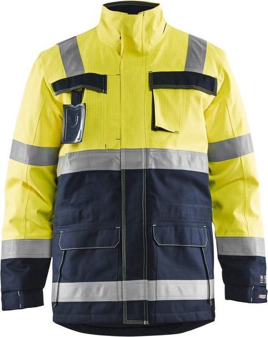 Blåkläder 4068-1530 Multinorm Winterjas Geel/Marineblauw maat 4XL
