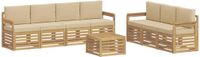 vidaXL - Bank loungeset - 4 zitplekken - Wit en beige - Polyester