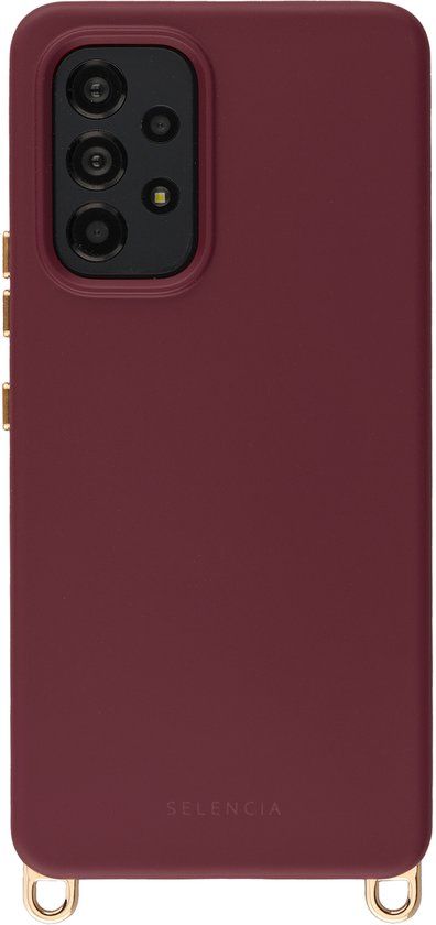 Selencia Rivièra MagSafe Backcover met afneembare haakjes voor de Samsung Galaxy A53 - Bold Burgundy
