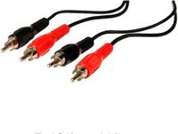 PremiumCord Cinch-kabel 2 m, 2x RCA stekker naar 2x RCA RCA-stekker, audio video verbindingskabel, stereo, voor tv, mobiele telefoons, MP3, HiFi, kleur zwart
