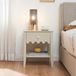 en.casa Nachtkastje Luspoo met lade 50x40x40 cm cremewit