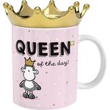 Schapenwereld Sheepworld Tasse mit Kronendeckel Motiv "Queen of the day"