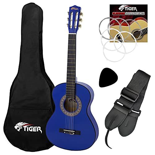 TIGER CLG4-LH-BL 3/4 Size Classical Guitar Pack - Left-Handed - Blue