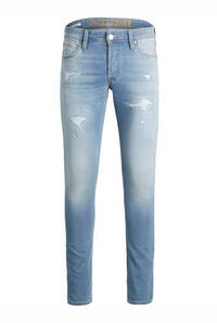 JACK & JONES JACK & JONES JUNIOR slim fit jeans JJIGLENN met slijtage stonewashed