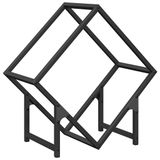 VidaXL Chariot à bois et support Acier noir 50x25x50 cm