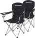 SONGMICS Campingstoel, set van 2, inklapbaar, comfortabel, klapstoel met robuust frame, belastbaar tot 150 kg, met flessenhouder, outdoor stoel, zwart GCB08BK, XL