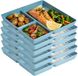 Plasticforte Vakjesborden - 6x stuks - blauw - gourmetbord - 3-vaks - kunststof - 24 x 24 cm
