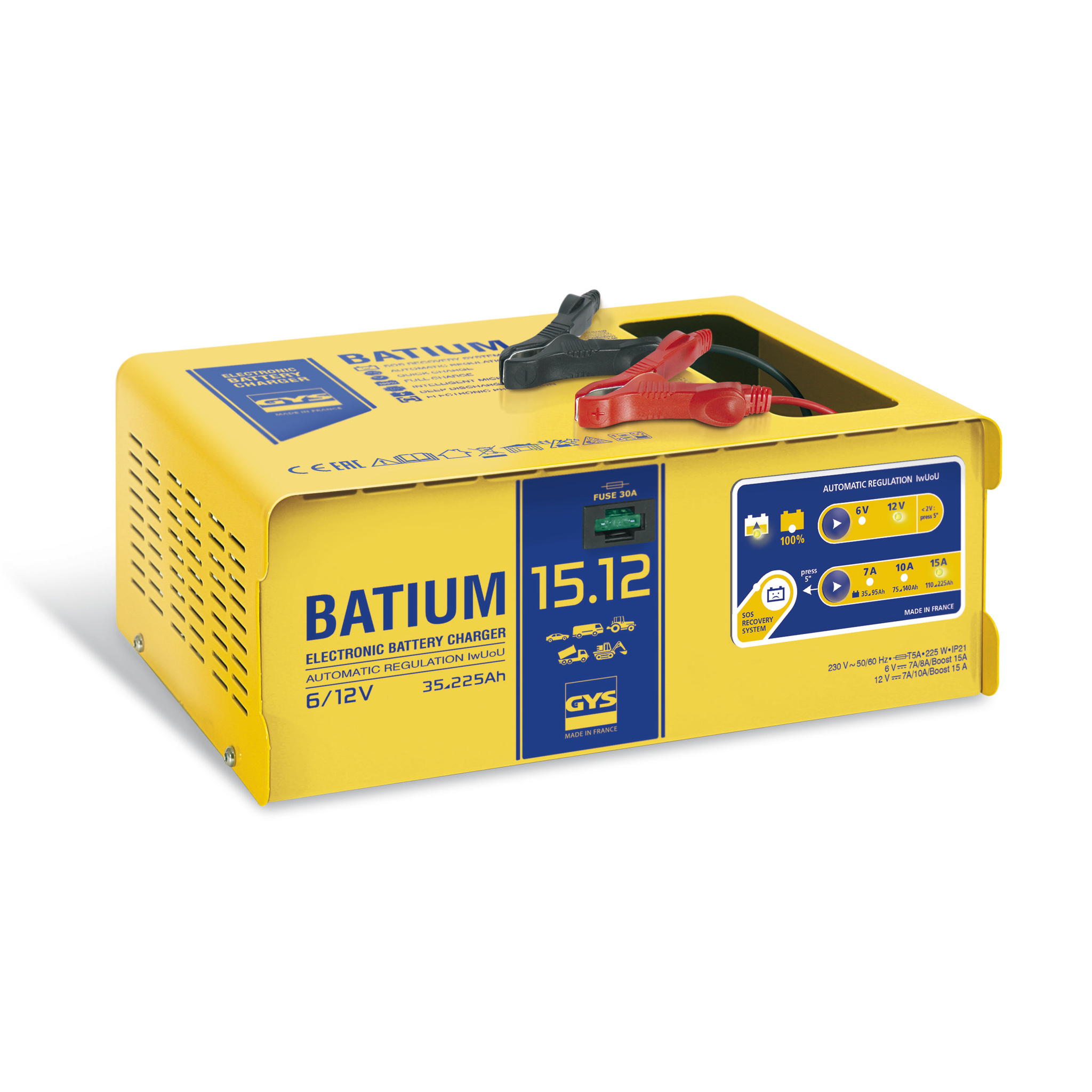 Gys GYS Batium 15/12 Prof. Acculader 230V/225W 6-12V