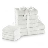 AmeliaHome Amari Handdoekenset, wit, 4 gastendoekjes 30x50 cm, 4 handdoeken 50x100 cm en 2 douchehanddoeken 70x140 cm, 100% katoen, kwaliteit absorberend