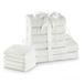 AmeliaHome Amari Handdoekenset, wit, 4 gastendoekjes 30x50 cm, 4 handdoeken 50x100 cm en 2 douchehanddoeken 70x140 cm, 100% katoen, kwaliteit absorberend