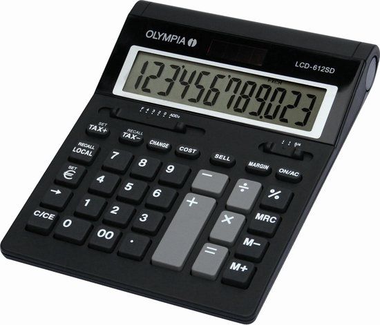 Olympia LCD 612 SD - Bureaurekenmachine - Zwart