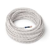 Amarcords - Textielkabel voor lampen WIT, gevlochten, katoen, 50 meter, met aarding 3x0,75