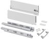 Emuca Buitenste lade Vertex, met 3D-regeling, hoogte 178mm, 60kg, diepte 500mm, Staal, Wit gelakt