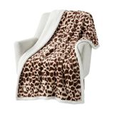 Lavish Home Sherpa Fleece plaid - 127 x 152 cm machine wasbare omkeerbare plaid - pluizige dekens voor bank, stoel of bed (giraffe)