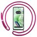 Tumundosmartphone Transparante beschermhoes voor Xiaomi Redmi Note 12 5G met koord, roze fuchsia