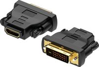 MMOBIEL HDMI naar DVI Adapter - Bi-Directioneel - Mannelijk DVI-D Dual Link naar Vrouwelijk HDMI - Converter Ondersteunt Monitor, PC, TV, Gaming - 1080p Full HD 60Hz - Gouden Aansluiting – 2 Stuks