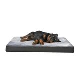 Amazon Basics Traagschuim matras, groot, voor honden en huisdieren, met afneembare, wasbare hoes, 89 x 56 x 8 cm (l x b x h), grijs