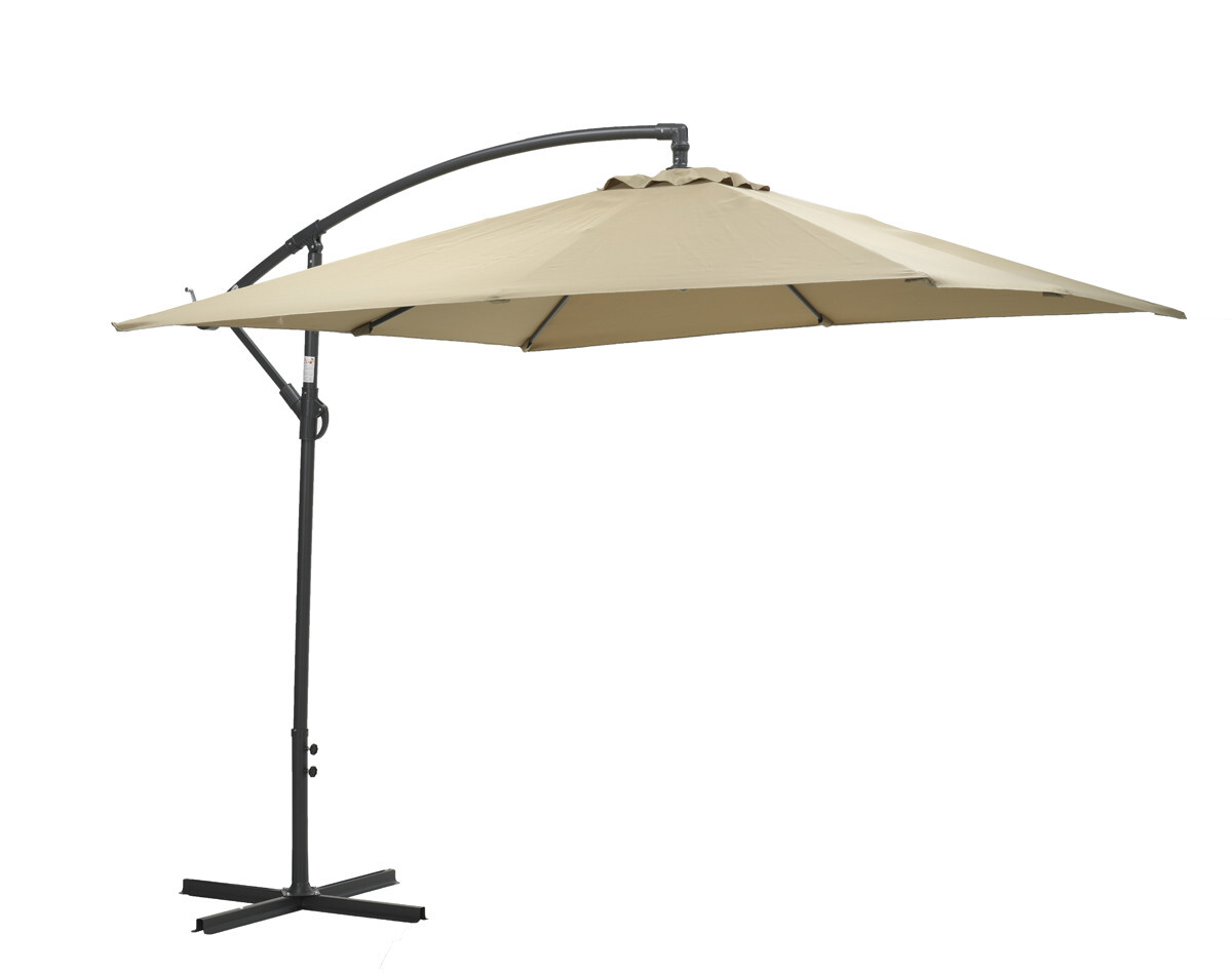 Garden Impressions Corfu parasol 250x250 - donker grijs - taupe