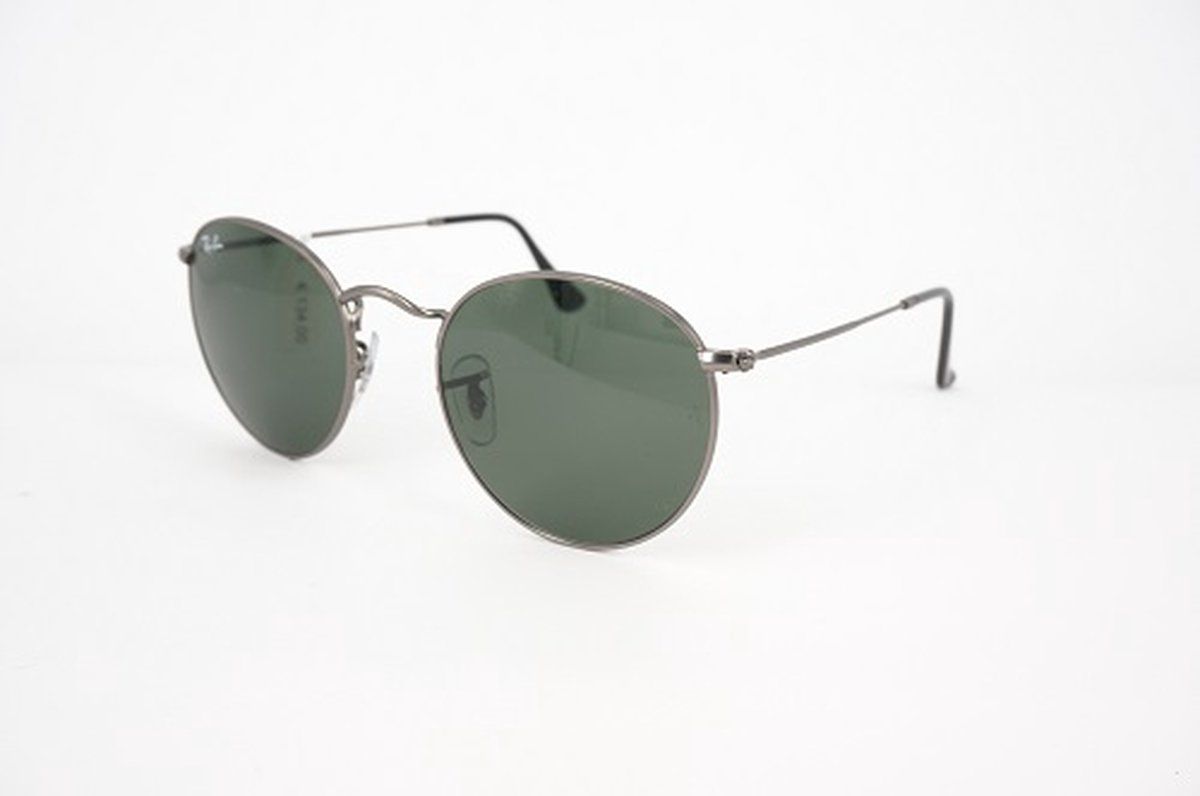 Ray-Ban RB3447 029 - Round Metal - zonnebril - Staalgrijs / Groen Klassiek G-15 - 50mm