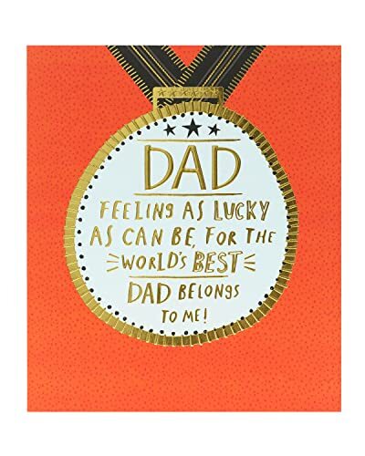 UK Greetings Vaderdag kaart - 'S Werelds beste vader Vaderdag kaart - Medaille Vaderdag kaart - Papa Vaderdag kaart