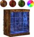 vidaXL Dressoir met LED-verlichting, gerookt eikenhout, 60,5 x 37 x 67 cm