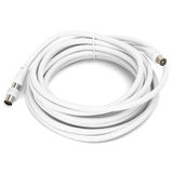 Coaxiale tv-kabel RG6U, 5 m, met stekker-naar-stekkers, inclusief installatieaccessoires, ideaal voor kabel-tv-verbindingen en entertainmentsystemen.