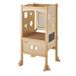 VEVOR Tour d'Observation Enfant Charge 56,75 kg Tour d'Apprentissage Montessori Pliable Bois Massif 3 Hauteurs Filet de Sécurité pour Tout-petits, Chambre à Coucher, Salle de Bain, Comptoir de Cuisine