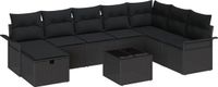 vidaXL Tuinbank - Set - 9 - st - Poly - rattan