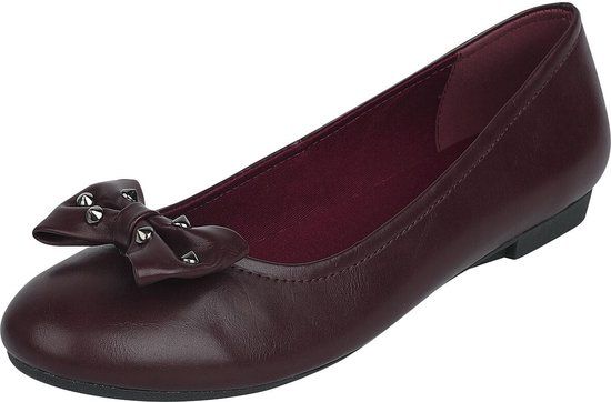 Rock Rebel by EMP Rode ballerina's met strik en studs - Dames - EU39
