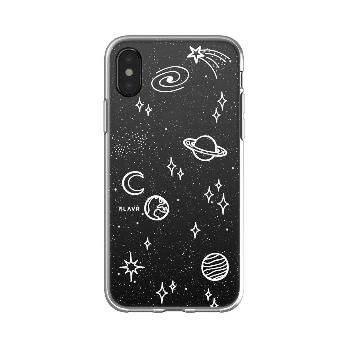 FLAVR Cosmic Happenings iPhone X Hoesje - Transparant/Wit - TPU
