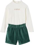 Vertbaudet Meisjesset met shirt + fluwelen short