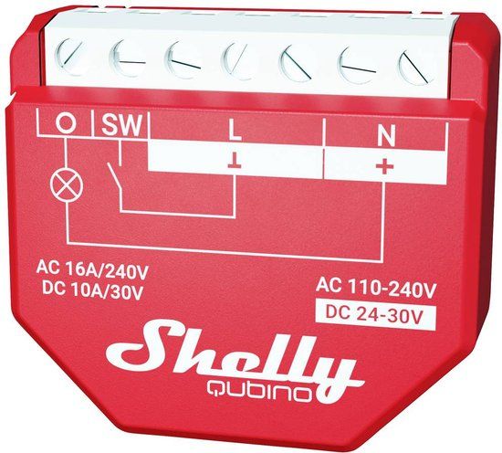 Shelly Wave 1PM Z-Wave Schakelactor - Rood