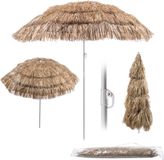 KADAX Ronde parasol voor balkon, tuin, terras, zwembad en strand, in hoogte verstelbare parasol, terrasparasol, bruin/ecru