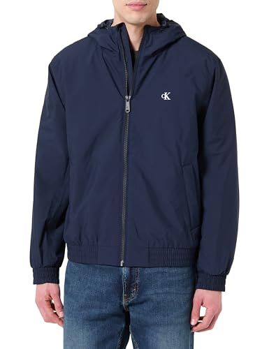 Calvin Klein Heren LS HOODED RIPSTOP HARRINGTON JKT LV04RE516G - Blauw (Donker Saffier) - M