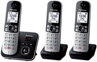 Panasonic KX-TG6863 DECT Phone - Black/Silver - 3 Handsets