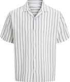 JACK&JONES - JJELIAM RESORT SHIRT SS SN - Heren - Overhemden - Korte mouw - Katoen - Gestreept - Dusty Olive - Maat XS