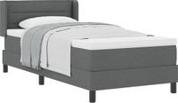 vidaXL Boxspring Bed met Hoofdeinde Donkergrijs Stof 200 x 80 cm