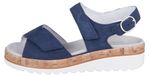 Semler Sandale pour femme pour l'été avec talon compensé et fermeture à boucle en bleu marine