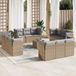 Prolenta Maison Exclusive - Tuinset voor de tuin, 13-delig, met kussens, beige, gemaakt van polyrotan