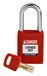 Brady SafeKey Conventioneel hangslot, Rood, Nylon, Staal, U-vormig, 6,35 mm, 1 stuk(s)
