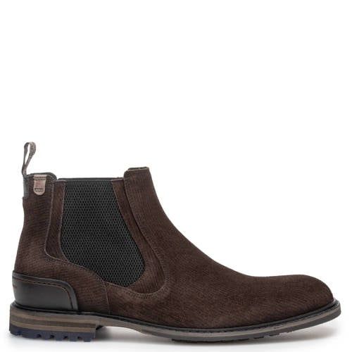 Floris van Bommel Suède chelsea boots donkerbruin