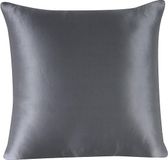 townssilk Kussensloop 100% pure moerbeizijde, 19 momme, dubbelzijdig, voor gezondheid van huid en haar, verborgen ritssluiting, draaddichtheid 600, 1 stuk, 40 x 40 cm, donkergrijs