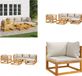 vidaXL 6-delige Loungeset - Lichtgrijs - Massief Hout