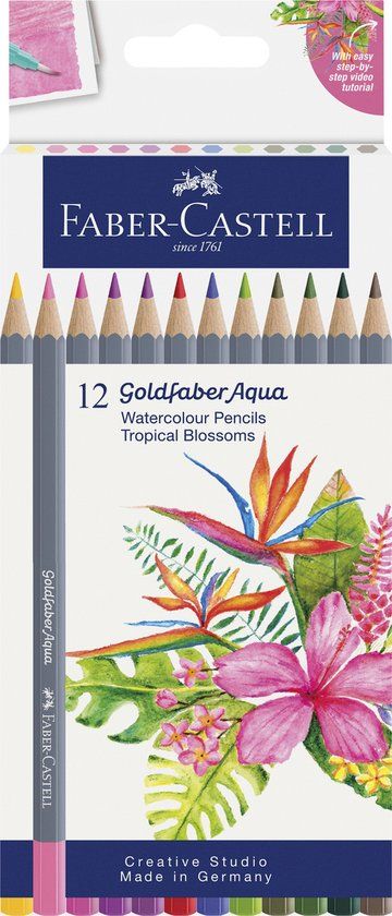 Faber-Castell Goldfaber Tropical Blossoms Aquarelpotloden - Kartonetui 12 stuks